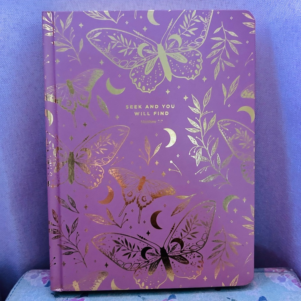 Beautiful Pink and Gold Butterfly Christian Journal